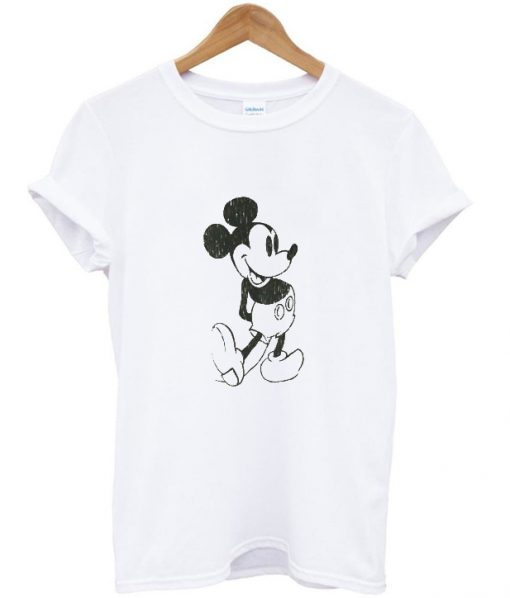 mickey mouse white Womens T-shirt Men T-Shirt