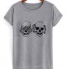 no see no hear skull Tshirt