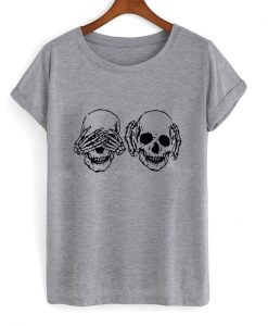 no see no hear skull Tshirt