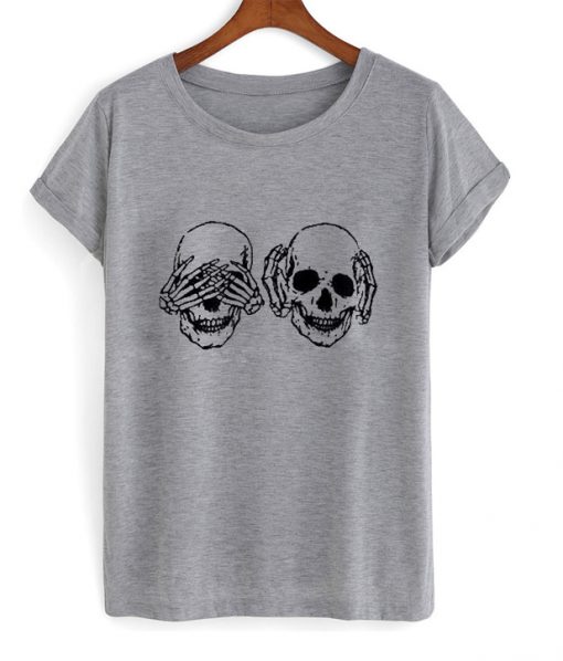 no see no hear skull Tshirt