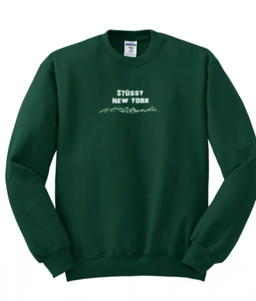 Stussy Bronx Forest Green Sweatshirt