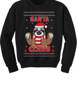 Santa Claws Sloth Ugly Christmas Sweater