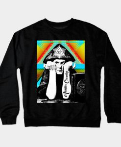 Aleister Crowley Psychedelic Art Print Design Crewneck Sweatshirt