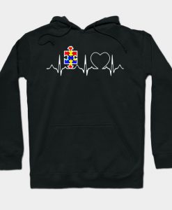 Autism Puzzle Heartbeat Hoodie
