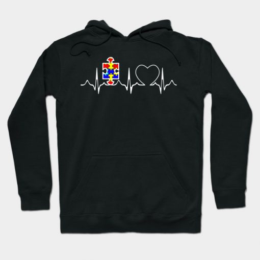 Autism Puzzle Heartbeat Hoodie