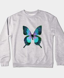 Blue Lavender Butterfly Crewneck Sweatshirt