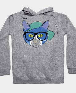 Cartoon Cat Art Hoodie