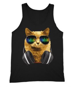 Cat Headphones DJ Glasses Tank