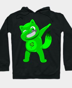 Dabbing Leprechaun Cat Lepricat St Patrick Day Hoodie