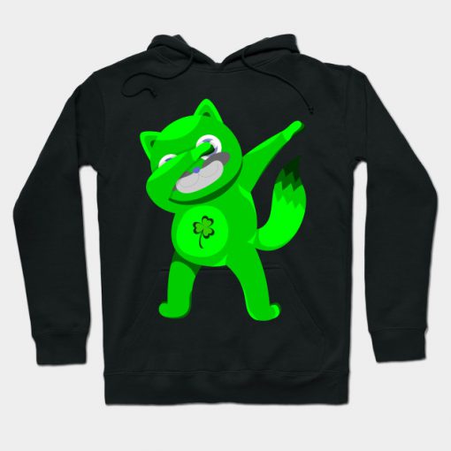 Dabbing Leprechaun Cat Lepricat St Patrick Day Hoodie