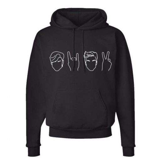 Dolan Twins Style Print Hoodie