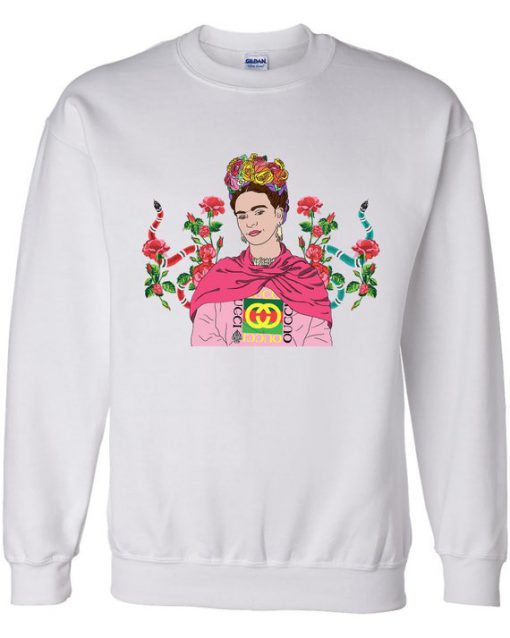 Frida Kahlo Snake Floral Long Sleeve Sweatshirt