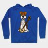 Funny Wire Fox Terrier Playing Banjo Cartoon Hoodie