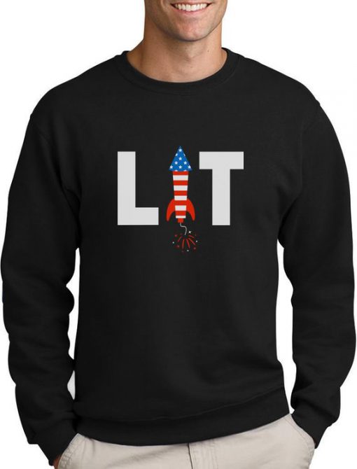 LIT Patriotic Americana USA 4th Of July Firecracker Sweatshirt