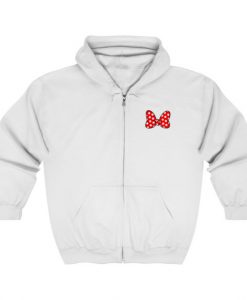 Minnie Bow Embroidery Hoodie