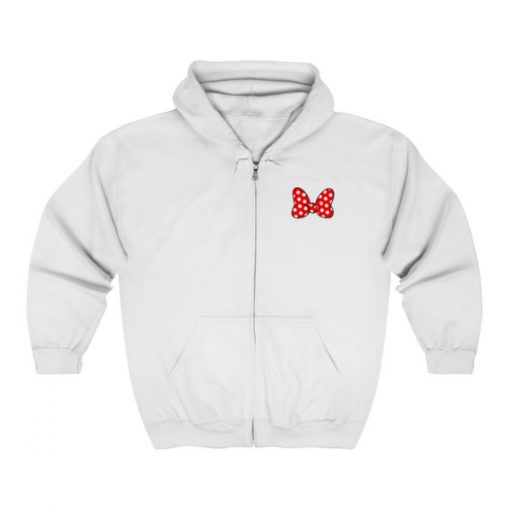 Minnie Bow Embroidery Hoodie