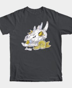 MorbidiTea - Lemon with Four Horned Antelope Skull T-Shirt