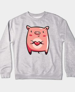 Piggy With Heart Crewneck Sweatshirt