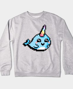 Pixel Art Narwhal Crewneck Sweatshirt