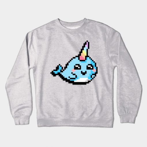 Pixel Art Narwhal Crewneck Sweatshirt