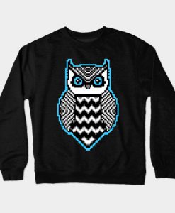 Pixel Owl Pattern Crewneck Sweatshirt