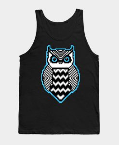 Pixel Owl Pattern Tank Top