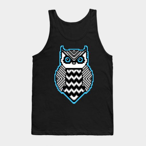 Pixel Owl Pattern Tank Top