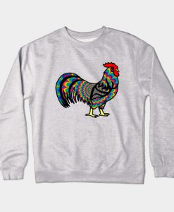 Psychedelic Rooster Crewneck Sweatshirt