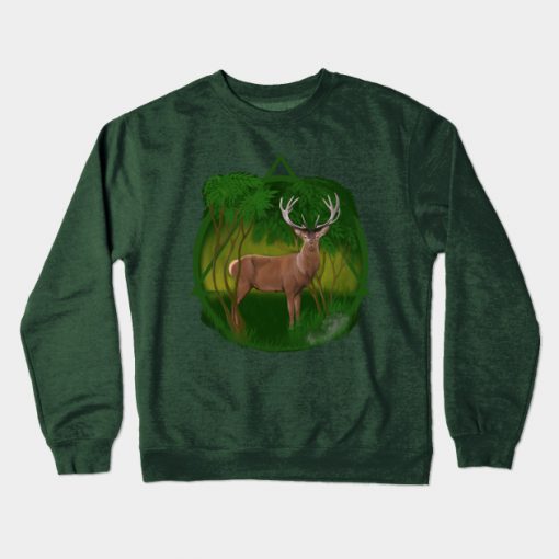 Reindeer in the forest LOGO Crewneck Sweatshirt