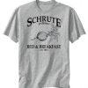 Schrute Farms Bed & Breakfast est. 1812 The office Dunder Mifflin black print Gray T-shirt