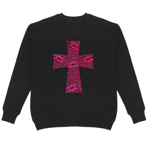 Skull Cross Nailhead Women's Crew Neck Sweatshirt