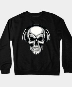 Skull with headphones Crewneck Sweatshirt