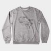 Texas State Map Black Outlines Crewneck Sweatshirt