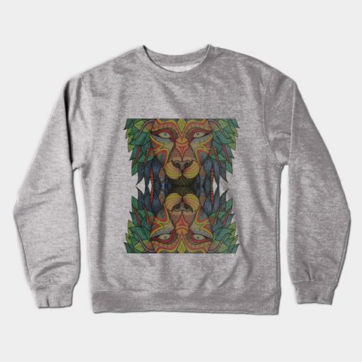 Tribal Lion Head Crewneck Sweatshirt