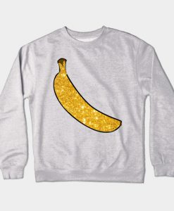 Banana Fruit Gold Glitter Style Crewneck Sweatshirt