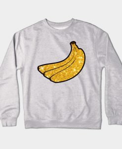 Bananas Gold Fruit (Glitter Style) Crewneck Sweatshirt