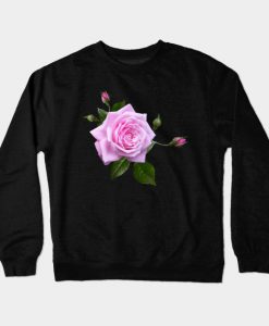 Beautiful Pink Rose Flower Gardening Gardener Lover Gift Crewneck Sweatshirt