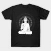 Black and White Buddha with Mandala T-Shirt