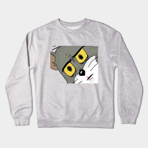 Confused Unsettled Tom Cat Meme Crewneck Sweatshirt