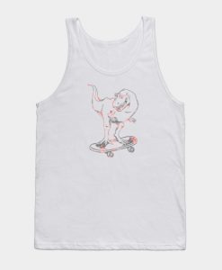 Dinosaur on Skateboard Design Tank Top