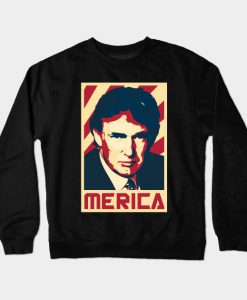 Donald Trump Merica Retro Propaganda Crewneck Sweatshirt