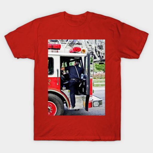 Firemen - Climbing into the Fire Truck T-Shirt