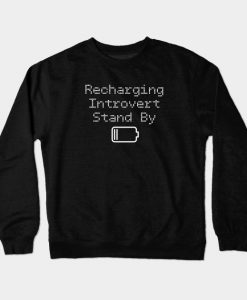 Funny Recharging Introvert Stand By Crewneck Sweatshirt