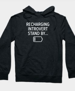 Funny Recharging Introvert Stand By Hoodie