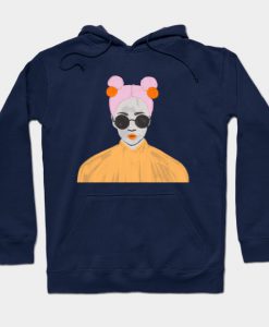 Girl pink hair Hoodie