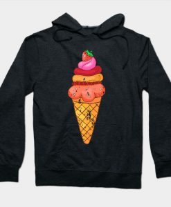 Ice cream Sundae Retro Vintage Grunge Hoodie