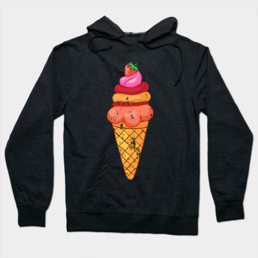 Ice cream Sundae Retro Vintage Grunge Hoodie