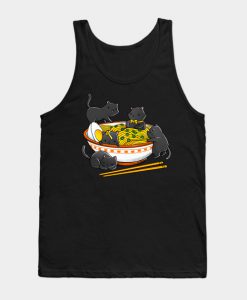 Kawaii Anime Cat Japanese Ramen Noodles Tank Top