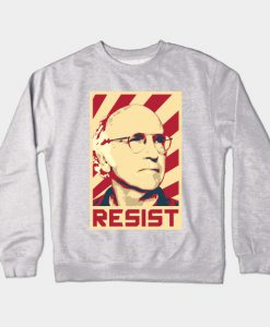 Larry David Resist Retro Propaganda Crewneck Sweatshirt