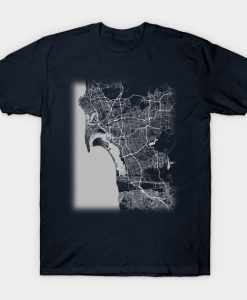 Minimal San Diego California City Map T-Shirt
